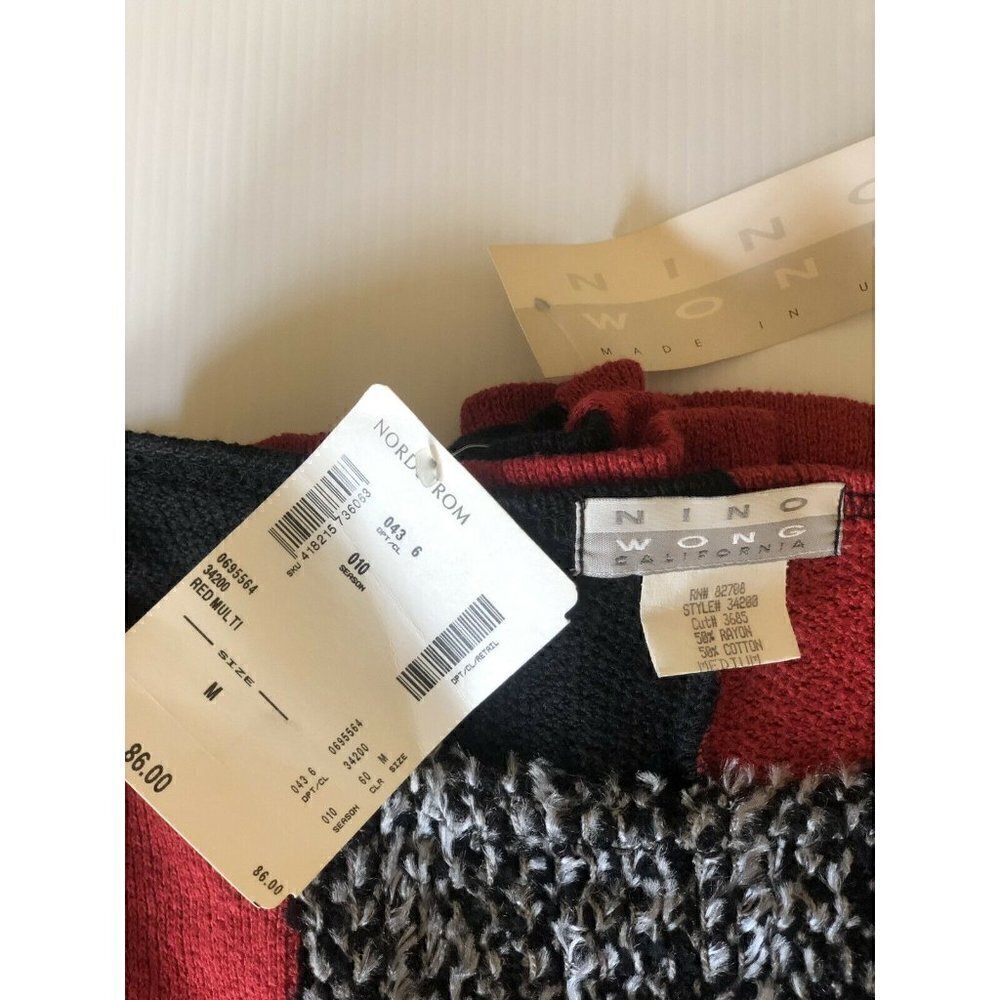 Nino Wong Womens Knit Casual Color Block Sweater Size M - Picture 9 of 9